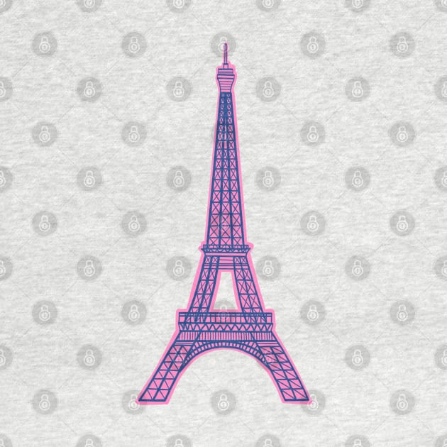 Pink Eiffel Tower Paris Illustration by AdamRegester